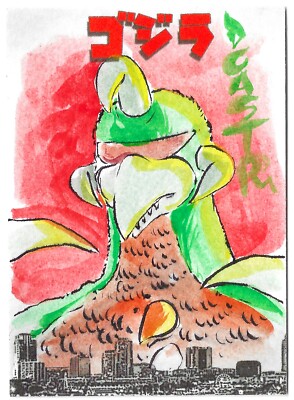 PFLB Godzilla Day (2022) Exclusive ARG Sketch Card w Original Gigan DCastr Art-image
