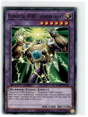 Yu-Gi-Oh! Speed Duel Elemental Hero Thunder Giant Common SGX1-ENA22 Lightly-image