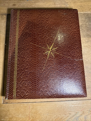 Rare Rand McNally Premier Centennial World Atlas SNAKESKIN Compass Cover 1955-image