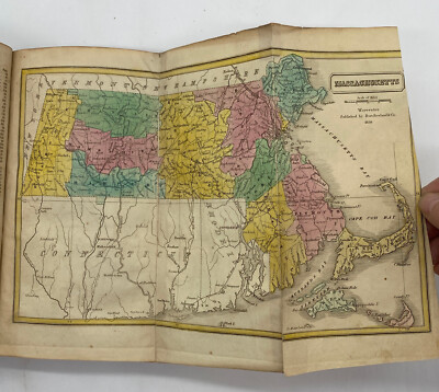 1839 FIRST EDITION Barber Historical Collections of Massachusetts Map & Illus.-image