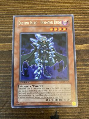 Yugioh! Destiny Hero - Diamond Dude EOJ-EN003 Rare 1st Edition NM-MT NP -image