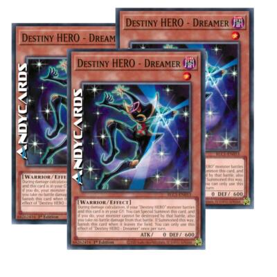 3x DESTINY HERO - DREAMER (Dreamer - Hero of Destiny) Common • BLC1 EN053 • 1Ed-image