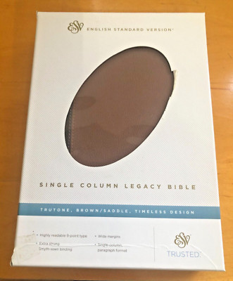 Single Column Legacy Bible (2011, Imitation Leather) Brown/Saddle ESV - LIKE NEW-image