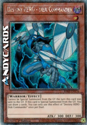 DESTINY HERO - DISK COMMANDER • Secret Platinum • RA03 EN176 • 1Ed • Yugioh!-image