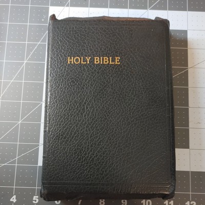 HOLY BIBLE Maps Vintage Old & New Testaments 1956 Black Zippered Flexcover-image