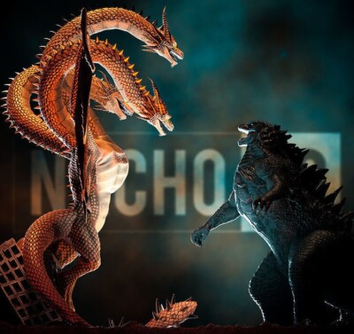 Godzilla Vs King Ghidorah Diorama(300mm)/Unpainted/Unassembled/3D Print-image