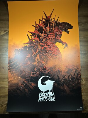 “Godzilla Minus One” Art Print Movie Poster ORANGE VARIANT Pascal Blanche XX/50-image
