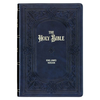 KJV Giant Print Full-size Red Letter Bible, Faux Leather w/Ribbon Marker, Black-image
