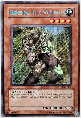 Yu-Gi-Oh! Elemental Hero Woodsman (UR) -  ( PP02-EN004 ) Misprint Off-Center -image