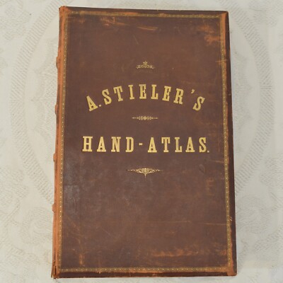 Antique A. Stieler’s HandAtlas 95 Maps Karten 7th Edition German Berghaus 1880-image