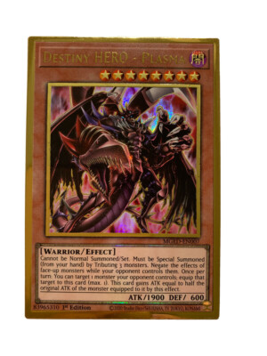 Yugioh 3x Destiny HERO - Plasma x3 -  Alt Art MGED-EN007 Gold 1st Ed NM-image