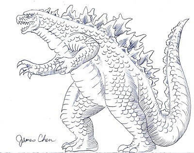 GODZILLA ORIGINAL COMIC ART BY COMIC ARTIST JAMES CHEN-image