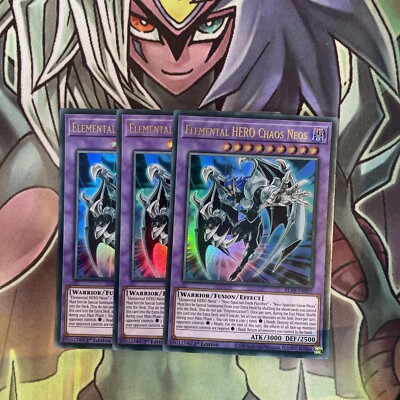 BLAR-EN055 x3 Elemental HERO Chaos Neos Ultra Rare Excellent Condition Yugioh-image