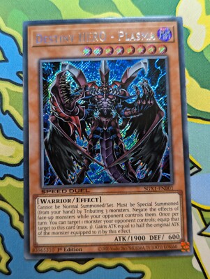 Destiny HERO - Plasma Secret Rare SGX1-ENB01 Speed Duel 1st Edition Yu-Gi-Oh VLP-image