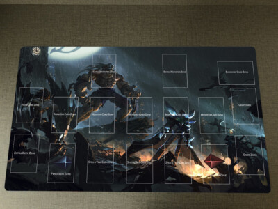 WVICM Playmat Destiny HERO - Dreadmaster & D-HERO Bloo-D TCG Card Game Mat-image