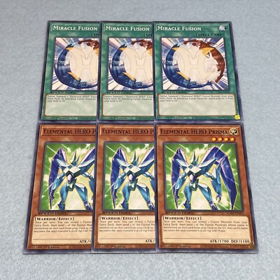 Yugioh Elemental HERO Prisma + Miracle Fusion SGX4 1st Ed 6 Card Set NM-image