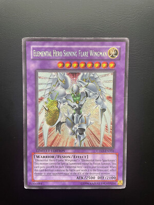 Yugioh Elemental Hero Shining Flare Wingman CT03-EN004 Secret Rare Damaged-image