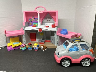 Fisher Price Little People Big Helpers Home 2017 Pink Doll house w/ Sound & VAN-image
