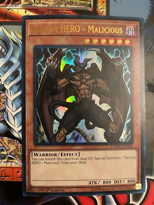 Yugioh - Destiny HERO - Malicious - LEHD Legendary Hero Decks 1st Ed - UR - NM-image