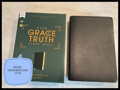 NASB Grace and Truth Study Mohler Bible 2022 Black European Leather 1995 Text-image