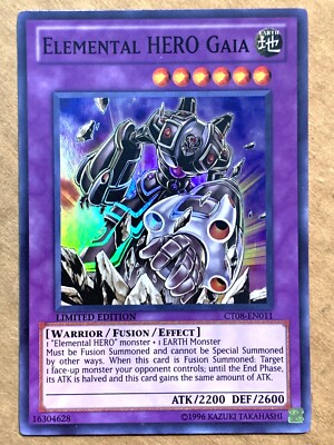 yugioh Elemental Hero Gaia CT08-EN011 Limited Edition Super Rare near mint-image