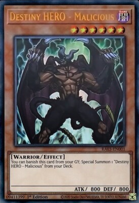 Destiny HERO - Malicious (Ultra Rare) RA03-EN001 Quarter Century Bonanza-image