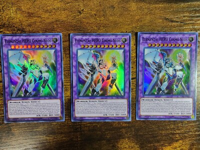 Yu-Gi-Oh 3x Elemental HERO Cosmo Neos SAST-036 Super Rare-image