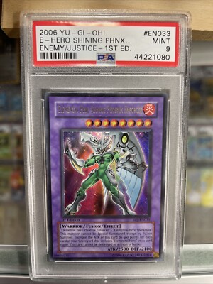 Yugioh PSA 9 ELEMENTAL HERO SHINING PHOENIX ENFORCER EOJ-EN033 ULTRA RARE 1ST Ed-image