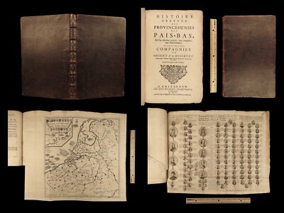 1701 Netherlands 1ed History Pais-Bas HUGE MAPS Illustrated Coins Ships Holland-image
