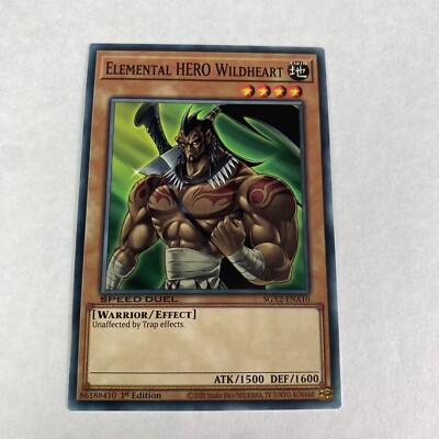 Yugioh!el Elemental Hero Wildheart SGX2-ENA10 Common 1st Edition Midterm Paradox-image