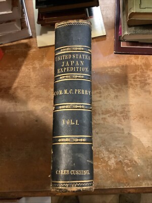 Commodore Perry United States Japan Expedition 1856 1st Leatherbound Vol 1 Only-image