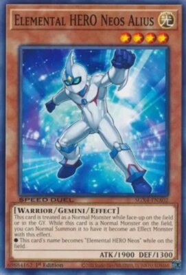 Yugioh! Elemental HERO Neos Alius - SGX4-ENA02 - Common - 1st Edition Near Mint,-image