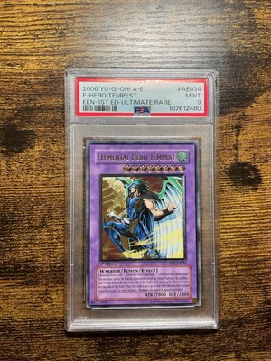 Yu-Gi-Oh Elemental HERO Tempest EEN-AE034 Ultimate 1st Ed Asian English PSA 9-image