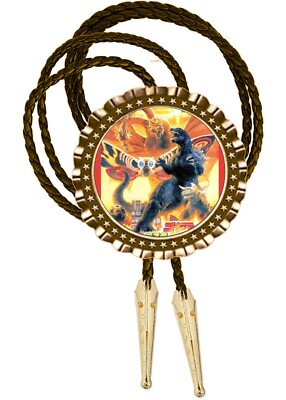 Godzilla Vintage Retro Art Photo Bolo Tie Men's Accessory Neckties Gift for Dad-image