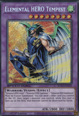 Elemental HERO Tempest - SGX2-ENA21 - Secret Rare 1st Edition - Near Mint --image