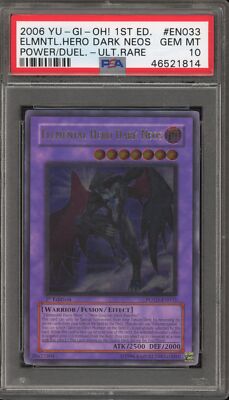 Yu-Gi-Oh! Elemental Hero Dark Neos 1st Ed Ultimate Rare POTD-EN033 PSA 10-image