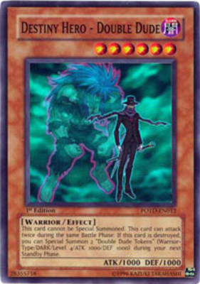 Near Mint x 1 Destiny Hero - Double Dude - POTD-EN012 - Super Rare - 1st Edition-image