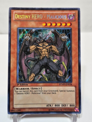 Destiny Hero - Malicious RYMP-EN034 Secret Rare 1st Edition Yugioh 5033-image