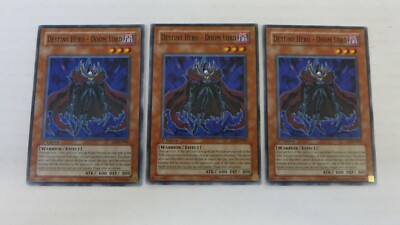 3x  DESTINY HERO DOOM LORD 1ST EDITION  EOJ-EN001  COMMON YUGIOH   NM / UNPLAYED-image
