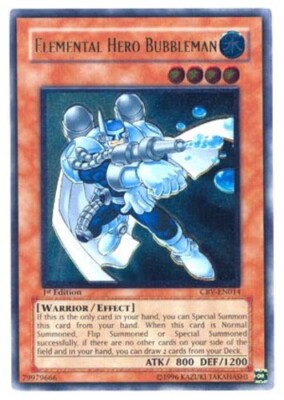 Elemental Hero Bubbleman - CRV-EN014 - Ultimate Rare - 1st Edition Heavily Playe-image