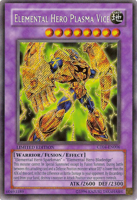 Yugioh CT04-EN006 Elemental Hero Plasma Viceman Secret Rare Card-image