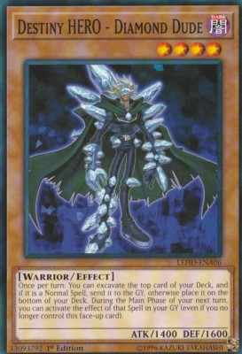 YUGIOH CARD DESTINY HERO DIAMOND DUDE LEHD-ENA06 1ST EDITION-image