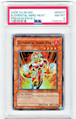 2008 YuGiOh PP02 #EN007 Elemental Hero Heat PSA 8 NM-MT-image