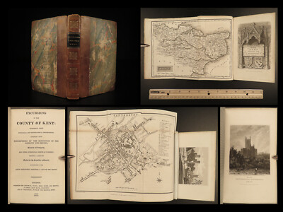 1822 1ed Excursions in KENT England Castles Cathedrals Illustrated MAPS -image
