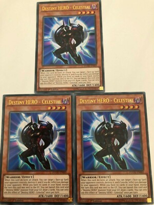 Yugioh Destiny Hero - Celestial DUOV-EN069 Ultra Rare NM x3 Play Set-image