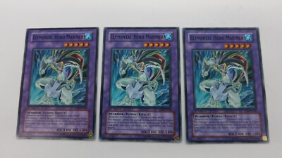 3x  ELEMENTAL HERO MARINER  EOJ-EN034  1ST EDITION COMMON YUGIOH  NM / UNPLAYED-image