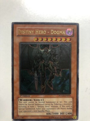 USA Seller Yugioh Destiny Hero - Dogma  POTD-EN014  Ultimate Rare 1st Edition MP-image