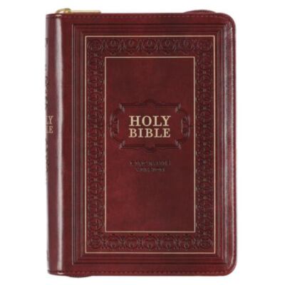 The Holy Bible King James Version Large Print Faux Leather Zippered Closure KJV-image