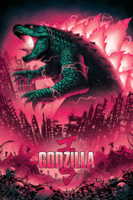 Godzilla Sam Mayle Large Pink Variant Movie Poster Giclee Print Art 24x36 Mondo-image