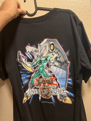 Vintage Yugioh GX Enemy Of Justice Elemental Hero Promo TCG T-Shirt Medium-image
